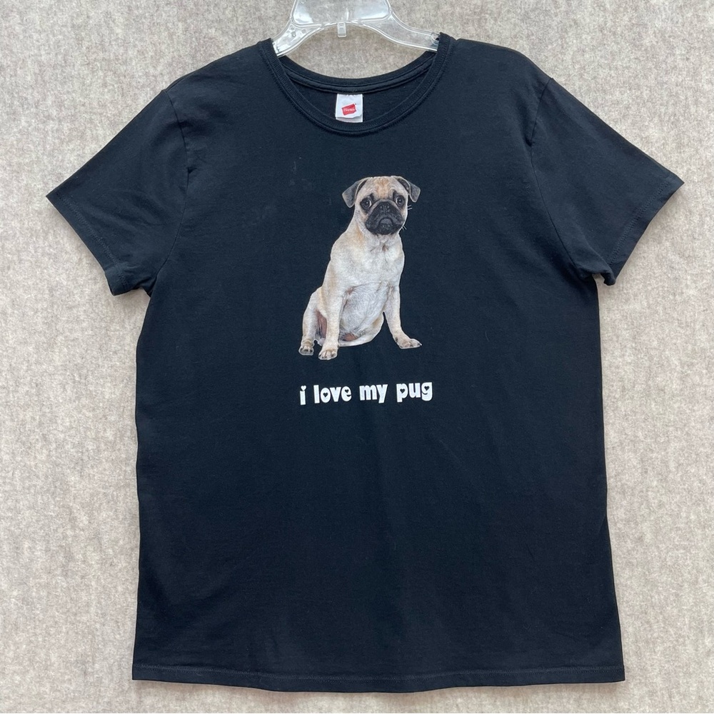Women's I love my pug Tshirt L